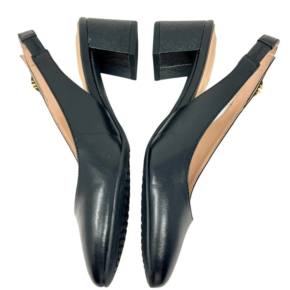 Cole Haan women's Go-To Slingback black leather point toe heels size 5 - Picture 5 of 12